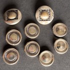 Vintage   Antique Silver Tone Metal Military Crest Shank Buttons Lot Of 25