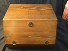 Antique   Vintage Wooden Primitive  Hard Wood Bread Box  Drop Front