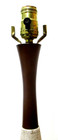 Vintage Mid Century Table Lamp Danish Modern Teak Wood Ceramic Textured Beige