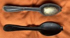 Early 18th Century Brass Spoon Mold     Rattail Hanoverian Pattern Pewter Spoons
