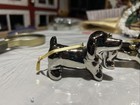 Dachshund Dog Christmas Ornaments Silver Metal Set Of 3