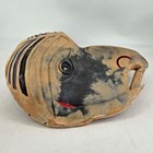 Vintage Signed Pottery Heavy Unique Wall Hanging Mask Warrior Bird Man 10 