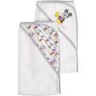 Disney Baby Mickey Mouse Hooded Towel Embroidered Soft Knit Set Of 2