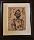 Ben Messick  original  - Charcoal Drawing Signed  From Artist s Estate - Listed  