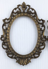Vintage Victorian Ornate Oval Picture Frame Set Of 2 Frames Brass Italy Italian