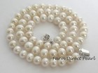 20  Inch Set 7-8mm White Pearl Necklace Bracelet Earring Freshwater