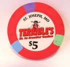 Lot Of 100--- 5 Terribles Poker Chips