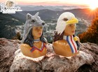 21015 Fine Ceramic Native American Indian Salt   Pepper Shakers Set  3-1 2  H