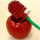 Wine Red Cherry Shape Toilet Brush And Holder Set Cute Bathroom Accessory Decor