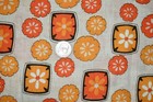 Vintage 1970 s Bright Orange Yellow Flower Power Fabric 88 l  2 44yds   43 5   w