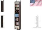 8-tier Media Tower Rack Cd Dvd Slim Storage Cabinet With Adjustable Shelves