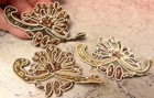 Appliques Embroidered 1 25x3  Flower Beads Hand Sewn 1pc