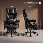 Homcom Ibration Massage Heated Office Chair W  Footrest  Black