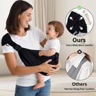 Baby Sling Carrier Newborn To Toddler Adjustable Hip Seat Wrap Black 8-35lbs