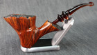 Bjarne Nielsen Freehand Unsmoked Danish Sitter Pipe   Flame Straight Rustic