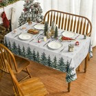 Horaldaily Christmas Tablecloth 60  84 Inch Rectangular  Winter Snow Trees Whi   