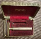 Vintage 1939 - 41 Gillette Fat Handle Tech Gold Safety Razor De W case 