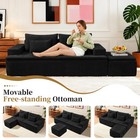 Boneless Sectional Couch With L-shape Chaise Reversible Ottoman Sofa In A Box