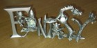 Vintage Spoontiques Pewter  fantasy  Dragon Wizard Fairy Word Figurine Statue