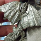 Pewter Dragon Statue Detailed Fantasy Collectible Dragon Figurine Sculpture