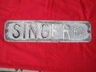 Vintage Retired  singer Rd   24 X 6 Embossed Road street Sign