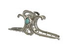 Extra Large Hair Claw Clip Silver Turquoise Blue Stone Metal Native Western