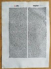 Decorative Rubricated Incunable Leaf T  Aquinas Opuscula Venice  b  - 1490