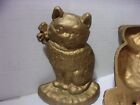 Antique Vintage Cast Iron Kitty Cat Book Ends Pair Door Stop