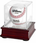 Baseball Holder Display Case Cube  Cherry Stand  B03-ch