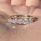 1 Ct Round Diamond 5-stone Wedding Band Bridal Ring 14k Yellow Gold Over Size 7