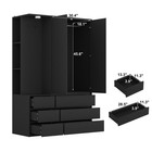 Modern 6-drawer 2-door Wardrobe Closet  71 7 h  Black