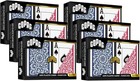 1546 Design Plastic Playing Cards Poker Size 6 Sets Jumbo Index Red Blue