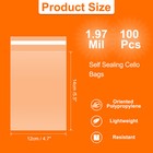 100pcs Self Sealing Cello Bags  4 7x6 7-inch Clear Resealable Adhesive Bags