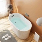 47  59   Acrylic Bathtub Freestanding Soaking White Tub With Overflow And Drain