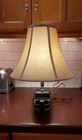 Vintage Mid Century Modern Black Ceramic Gondola Tv Lamp 1950s-60s 