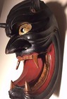 Danced Patina Antique C 1900s Japanese Wooden Menburyu Mask Furyu Parade Japan