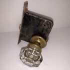 Nice Antique Old Deco Interior Brass Steel Door Lockset Glass Knob