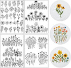 Flower Water Soluble Embroidery Patterns - 4 Sheets 40 Pcs Stick And Stitch E   