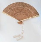 Folding Sensu Fan Sandalwood Openwork Paulownia Box