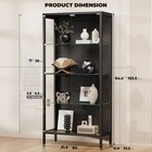Display Cabinet With Adjustable Glass Shelves  4-tier Curio Cabinet With Lights