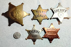 5 Reproduction Western Sheriff Badges Heavy Gauge And Well Made   14 00 For All