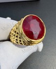 Men s Natural Red Ruby Ring 14k Yellow Gold Handmade Engagement - Wedding Ring
