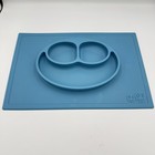 Lot Of 3 Ezpz Happy Mats Placemat Plates Silicone Suction Baby Toddler