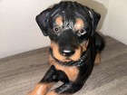 Sale Homco Rottweiler Dog Puppy Statue Figure Doorstop Resin Black Tan Brown