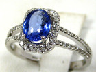 Tanzanite Ring 14k White Gold Halo Natural Heirloom Made In Usa 20yrs On Ebay