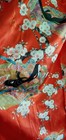 Vintage Japanese Kimono Robe Red  Floral  Made In Japan Womens L