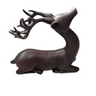 Christmas Seated Deer Figurine home Decor Buck  Bronze Hand Modern Nordic  Vtg