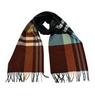 Johnstons Of Elgin Scotland 100  Cashmere Fringe Scarf Multicolor Plaid 68 X 10