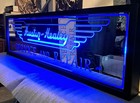 Austin Healey Service And Repair Mirrored Blue Led Lighted Sign 