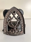 Vtg Antique Cast Iron Sad Flat Clothes Iron  trivet Ferrosteel Cleveland  c Pix